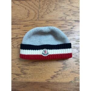 B36 Moncler Logo Beanie Kids Small Wool Winter Cozycore Kidcore Snow Soft Knit